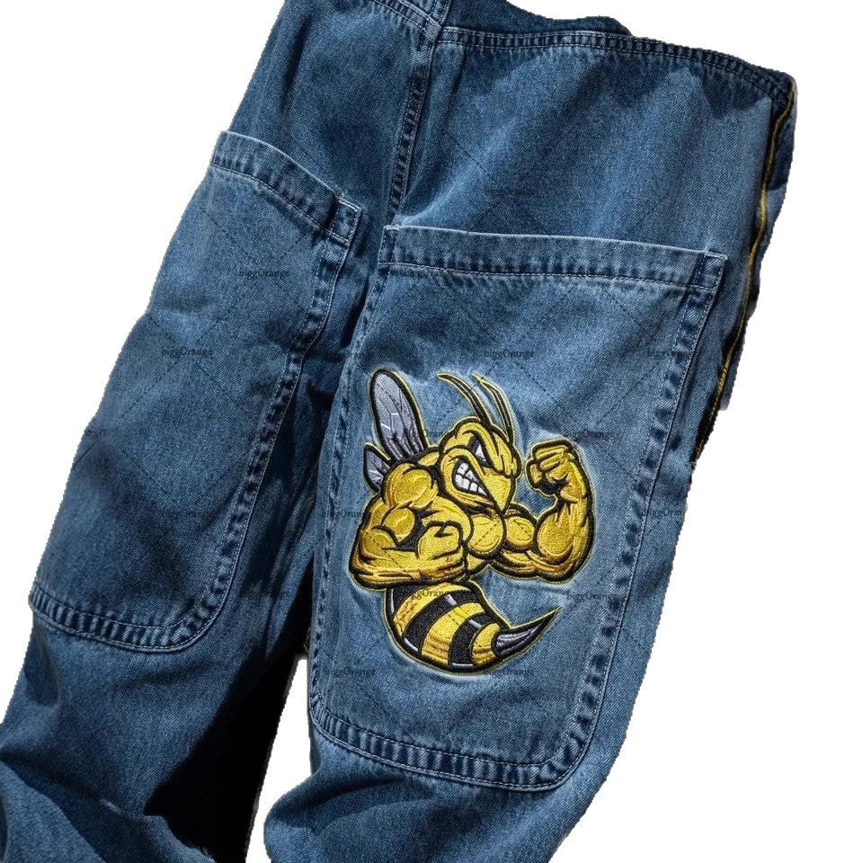Black Wide Leg GLOE Wasp Jeans