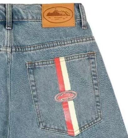Berry Wide Denim Short - Washed Medium Blue