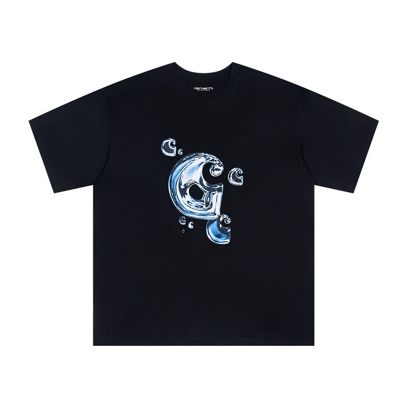 Unisex Carhartt High Street Printed Cotton Loose T Shirt Casual Daily Tops