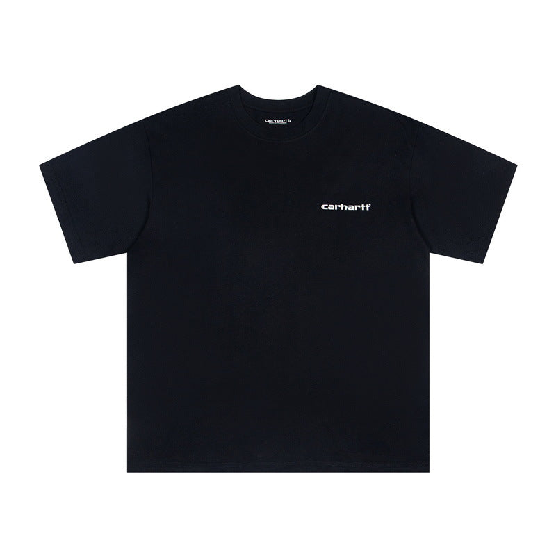 Unisex Carhartt High Street Printed Cotton Loose T Shirt Casual Daily Tops