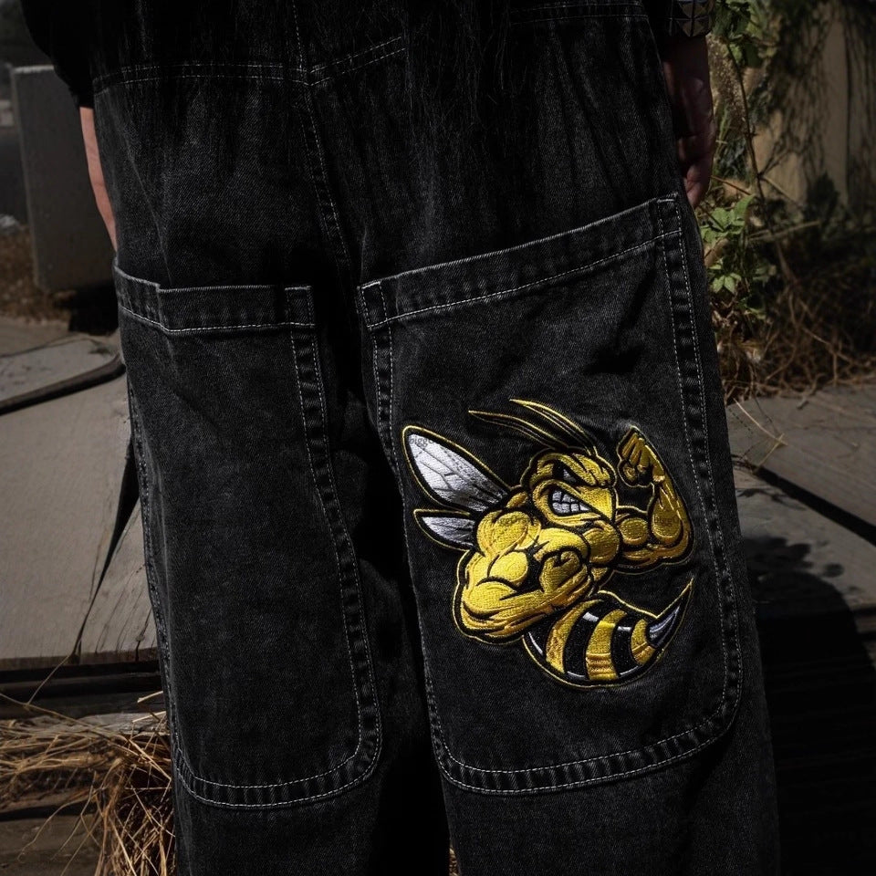 Black Wide Leg GLOE Wasp Jeans