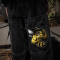 Black Wide Leg GLOE Wasp Jeans