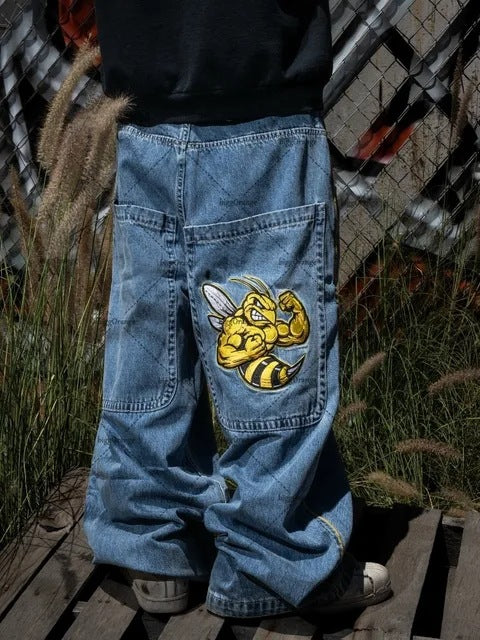 Black Wide Leg GLOE Wasp Jeans