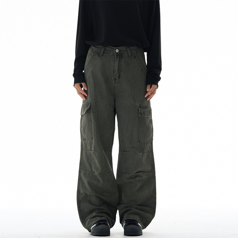 Vintage Washed Multi-Pocket Cargo Pants for Men