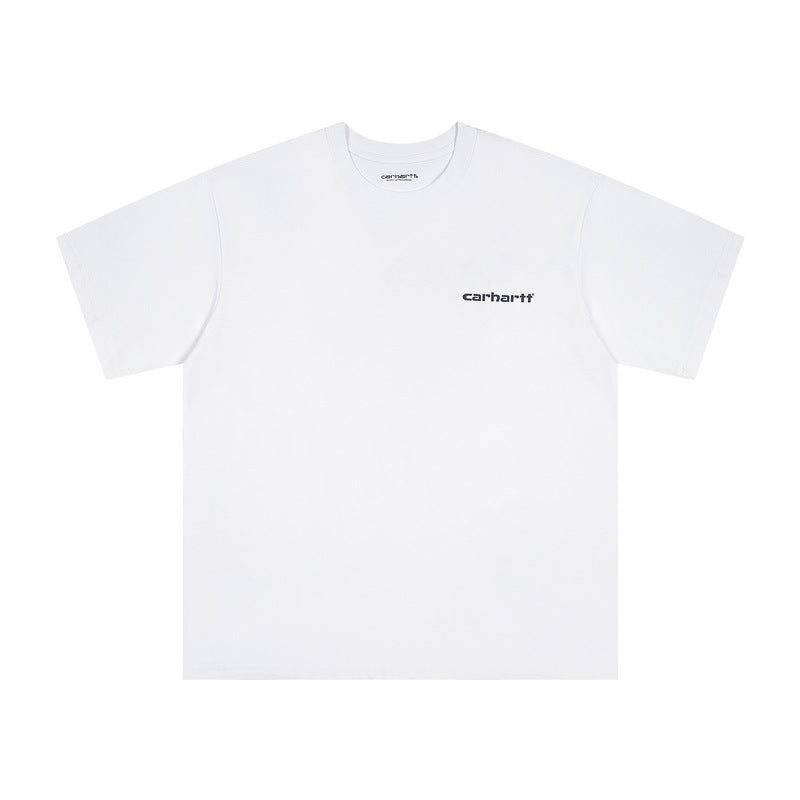 Unisex Carhartt High Street Printed Cotton Loose T Shirt Casual Daily Tops