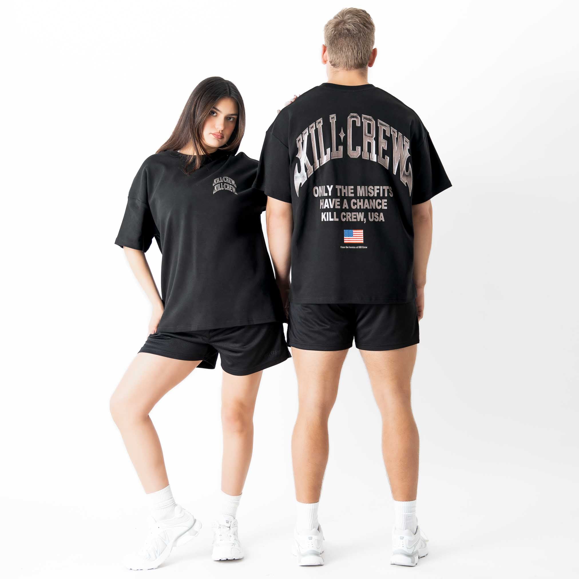 RELAXED FIT NATURAL COTTON CHROME T-SHIRT - BLACKOUT
