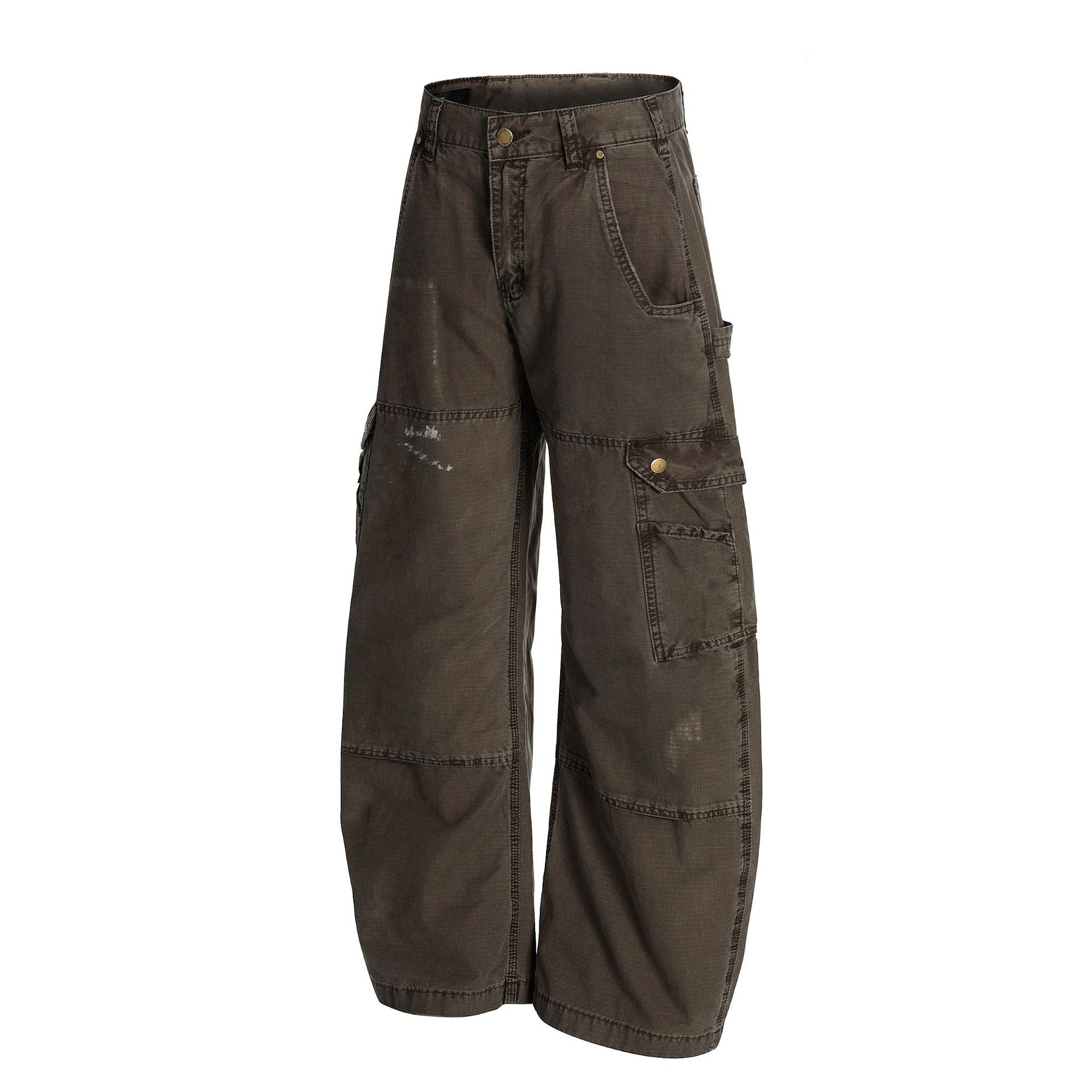Z005 American retro neutral high-end deconstruction heavy industry design loose men's curved knife type casual work pants