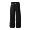 Red border original cow red ear wrapped jeans men's straight leg loose wide leg casual trend Korean version versatile street pants