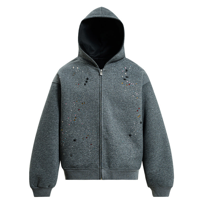 I 55791 Sequin Lazy Couple Hoodie Cardigan Hot Diamond Lazy Style Couple Guard
