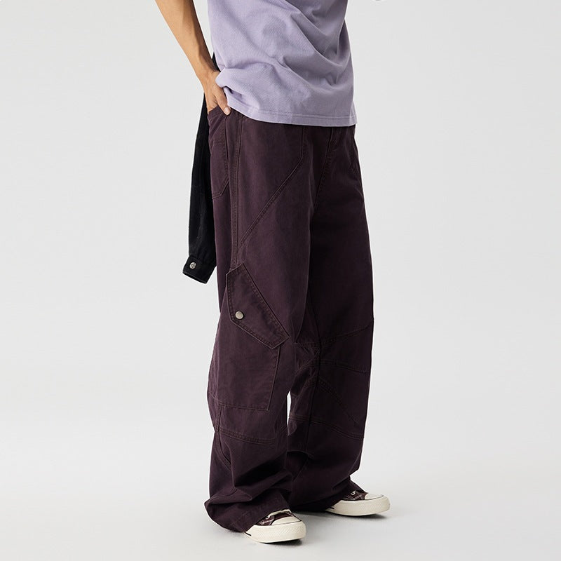 Fashion Trendy High Street Japanese Work Pants # 2025 New Product Sense Multi Pocket Floor Dragging Long Pants for Men