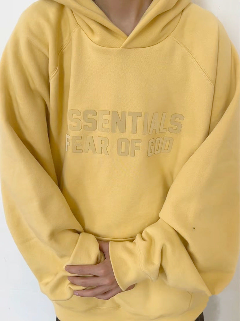 ESS American fashion brand fog high street autumn new item Morandi design sense women's hoodie loose shoulder hooded sweatshirt