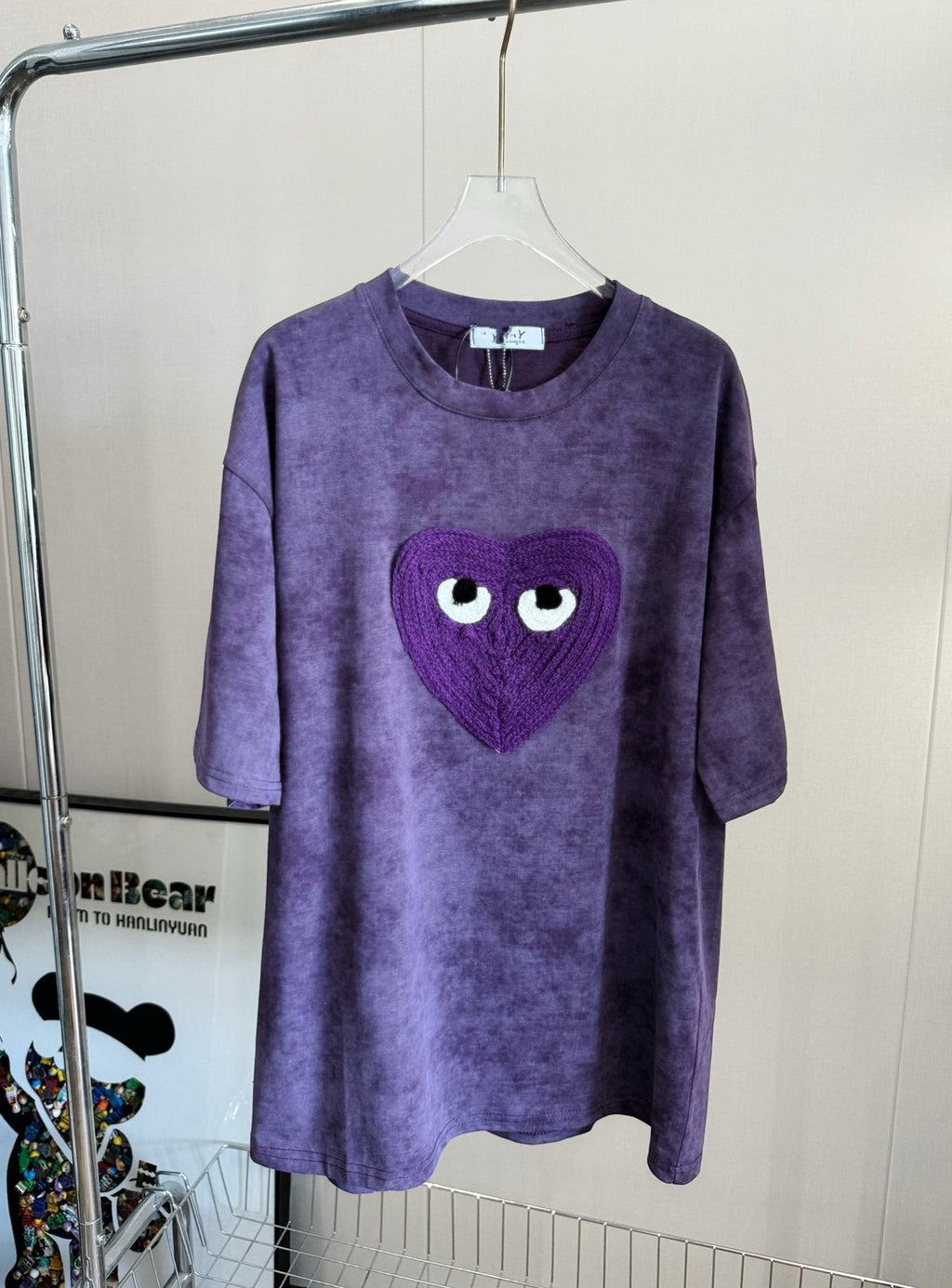 Spot high quality Chuanjiu love Fried Dough Twists embroidery washable short sleeved t-shirt women's American retro style top