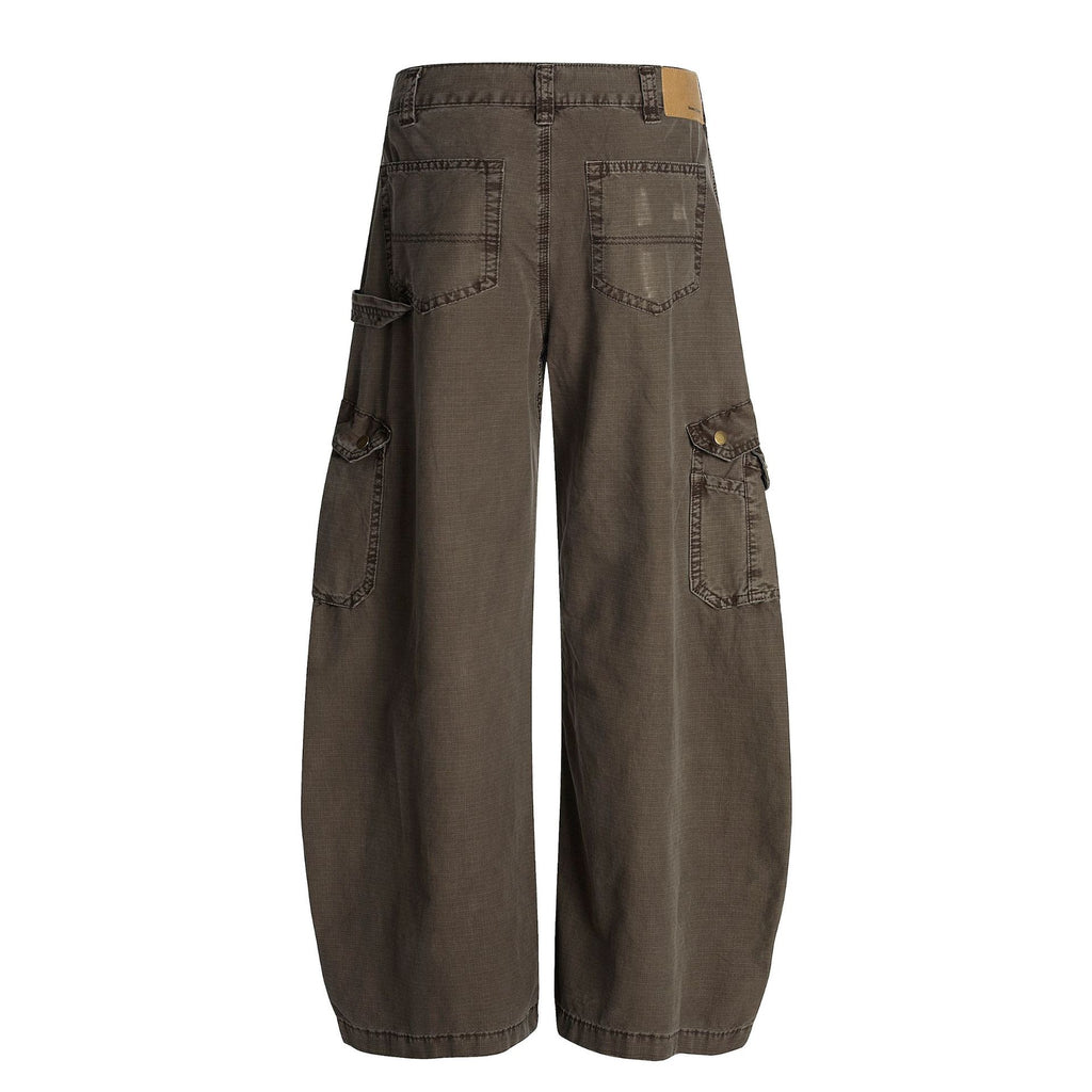 Z005 American retro neutral high-end deconstruction heavy industry design loose men's curved knife type casual work pants