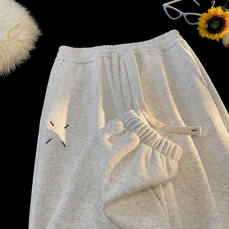Skinny pants, curved knife pants, men's autumn and winter heavyweight with thick velvet, American high street guard pants, versatile casual ankle sports pants