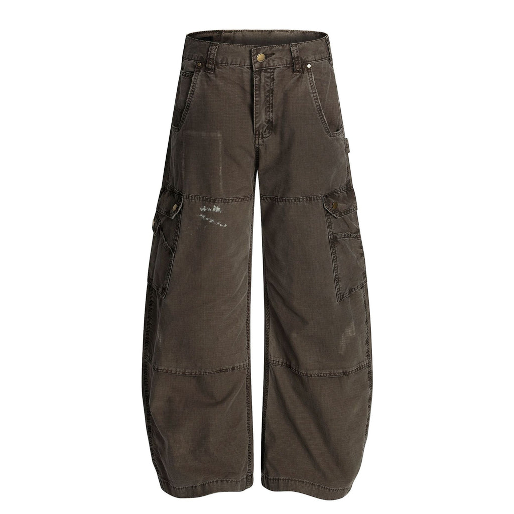 Z005 American retro neutral high-end deconstruction heavy industry design loose men's curved knife type casual work pants