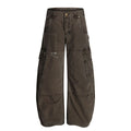 Z005 American retro neutral high-end deconstruction heavy industry design loose men's curved knife type casual work pants