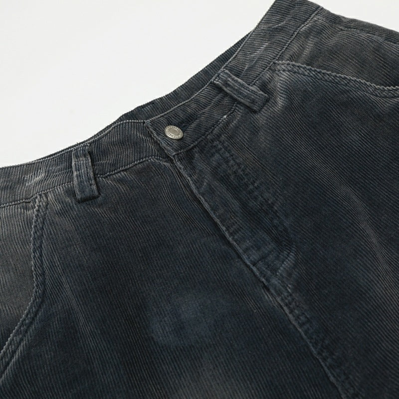 DC+American retro workwear wide leg jeans, men's and women's distressed multi pocket loose wide leg pants, black pants