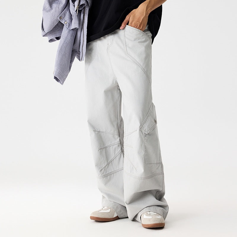 Fashion Trendy High Street Japanese Work Pants # 2025 New Product Sense Multi Pocket Floor Dragging Long Pants for Men