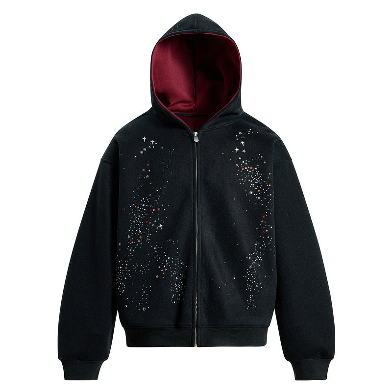 I 55791 Sequin Lazy Couple Hoodie Cardigan Hot Diamond Lazy Style Couple Guard