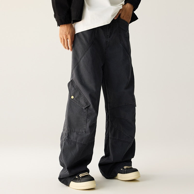 Fashion Trendy High Street Japanese Work Pants # 2025 New Product Sense Multi Pocket Floor Dragging Long Pants for Men