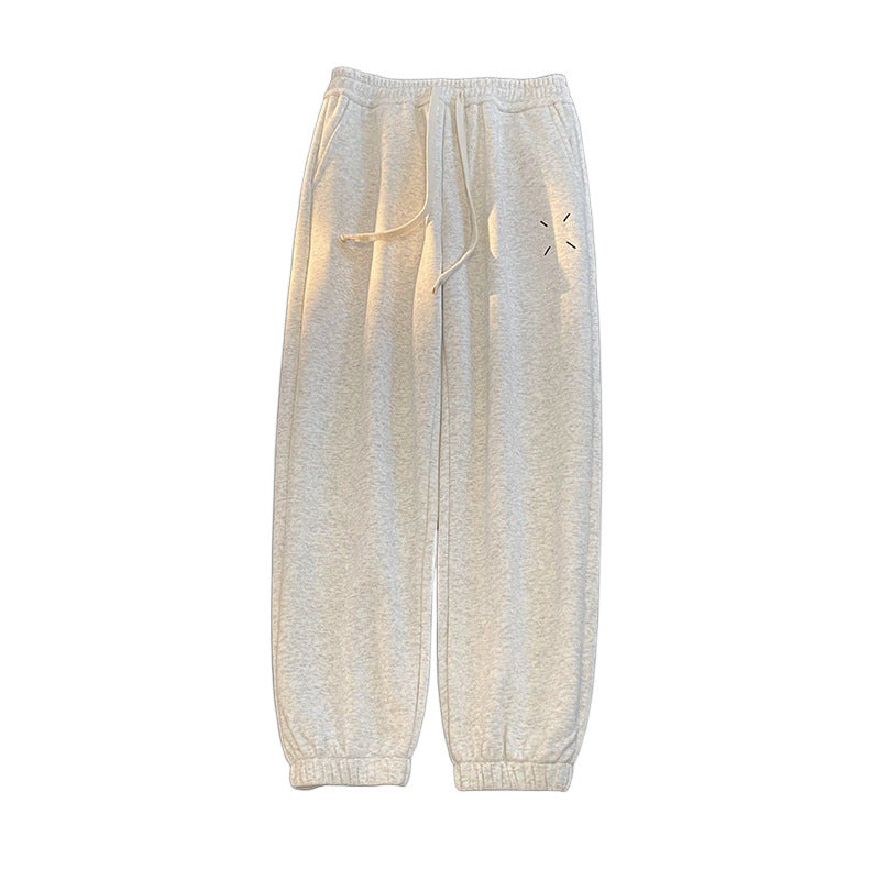 Skinny pants, curved knife pants, men's autumn and winter heavyweight with thick velvet, American high street guard pants, versatile casual ankle sports pants