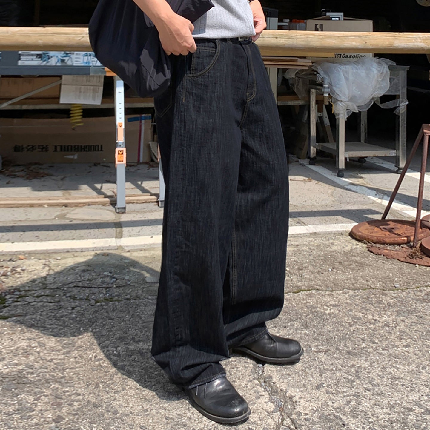 ASCLO Deep Blue American Loose Wide Leg Jeans, Spring and Autumn 2025 New Style, with a drooping and lazy casual straight leg pants