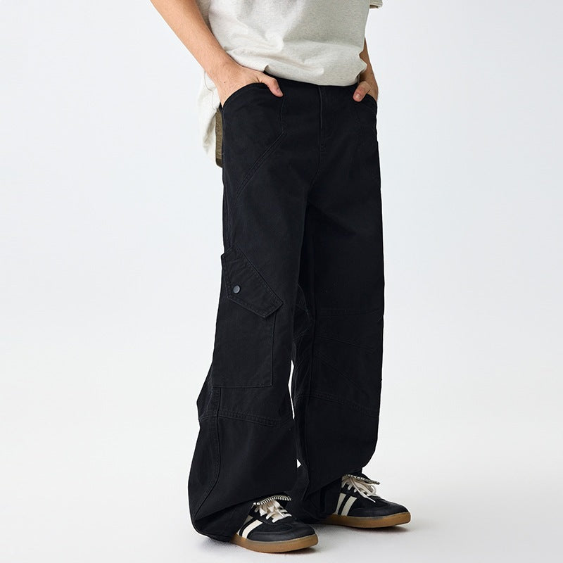 Fashion Trendy High Street Japanese Work Pants # 2025 New Product Sense Multi Pocket Floor Dragging Long Pants for Men