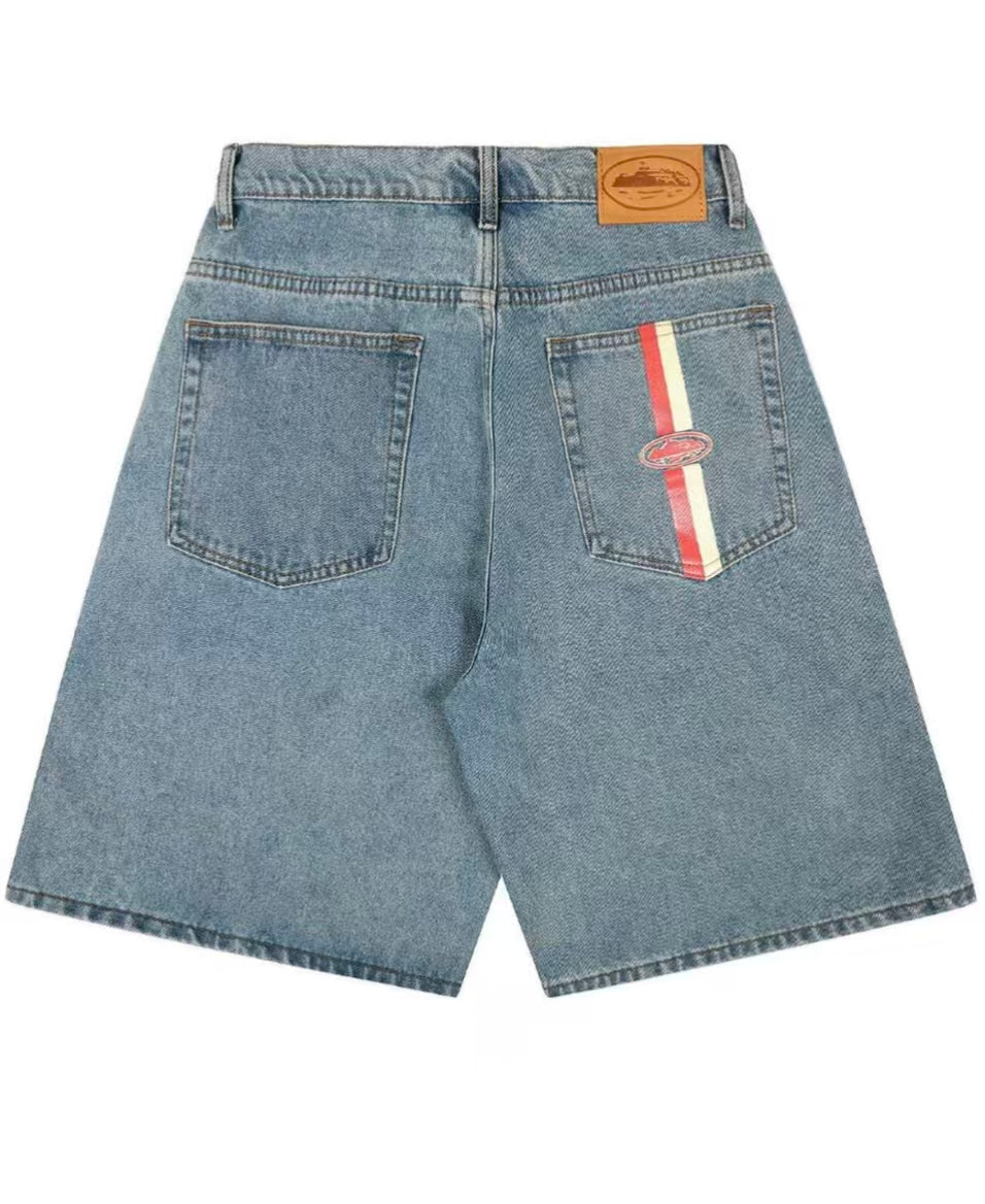 Berry Wide Denim Short - Washed Medium Blue