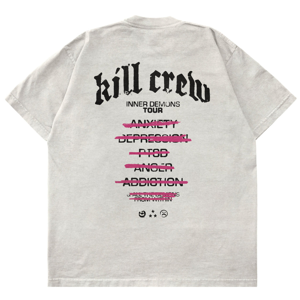 RELAXED FIT INNER DEMONS TOUR T-SHIRT - CREAM