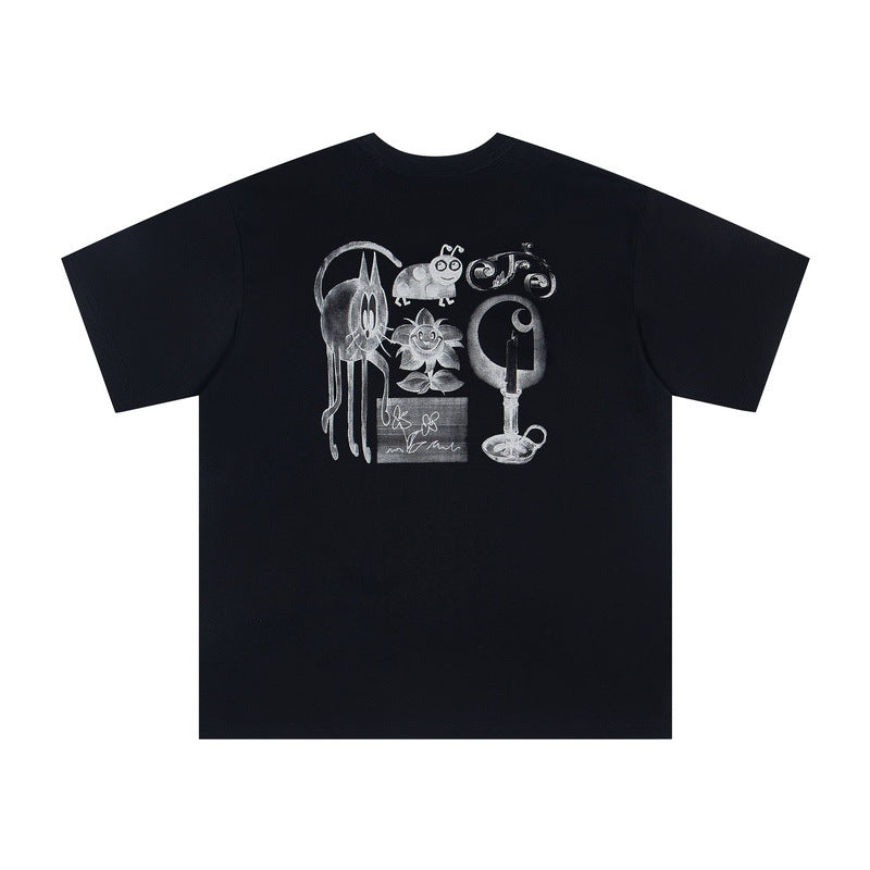 Unisex Carhartt High Street Printed Cotton Loose T Shirt Casual Daily Tops