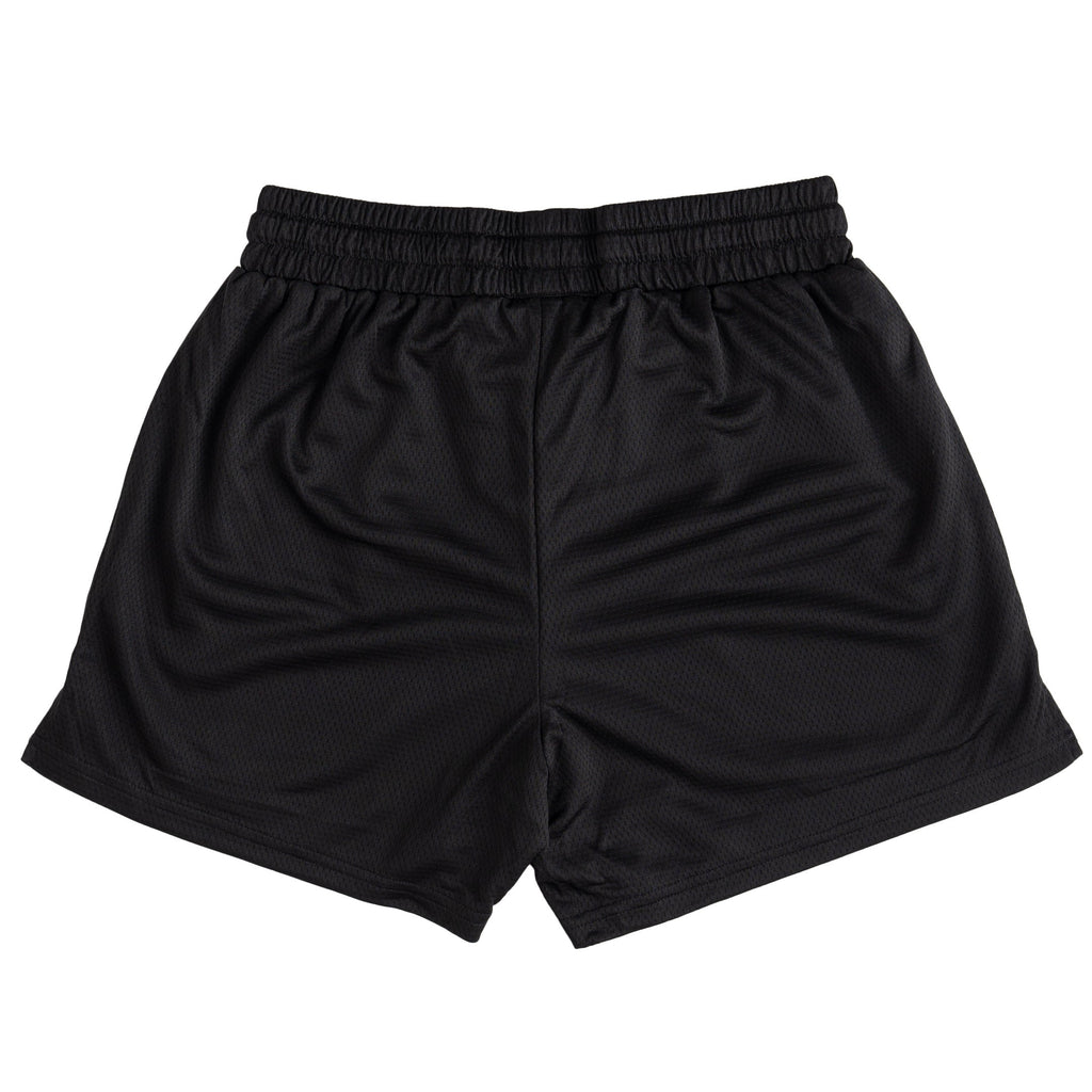 MUAY THAI FLAME SHORTS (MID THIGH CUT) - BLACK / PINK