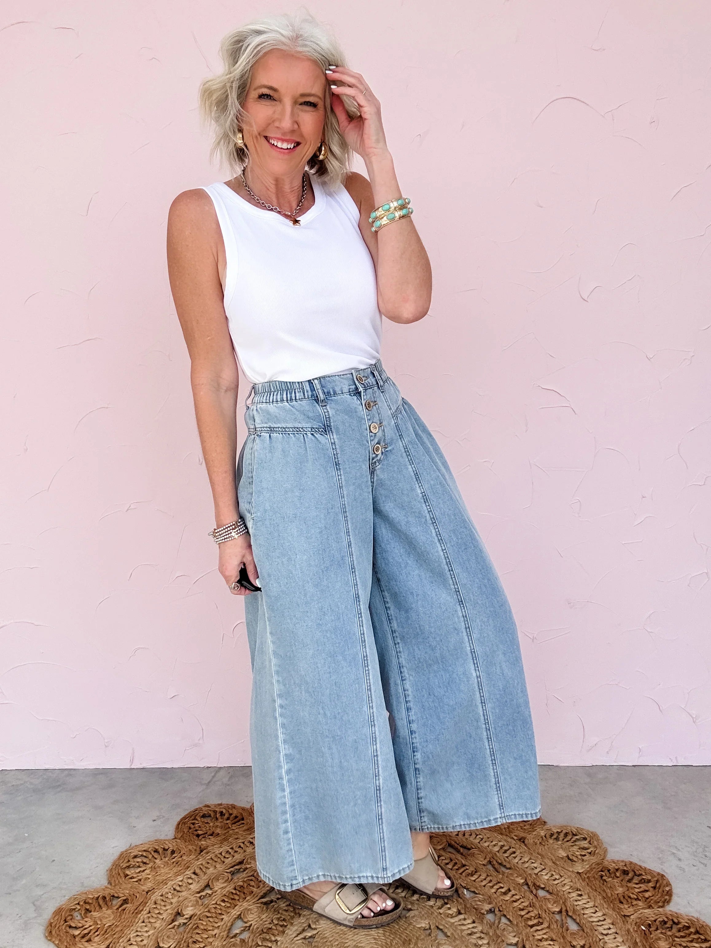 Day Trip Button Wide Leg - 50% OFF