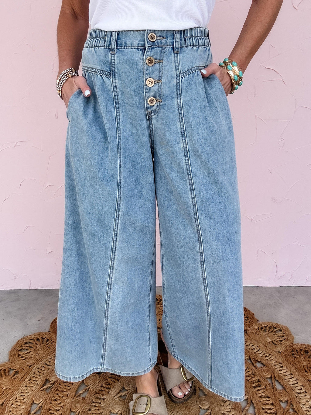Day Trip Button Wide Leg - 50% OFF